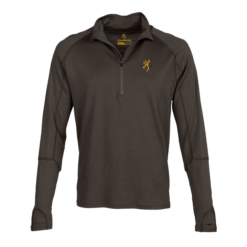 browning magazines & sights - 3010939804 - SHT MERINO 1/4 ZIP MAJOR BROWN X-LARGE for sale
