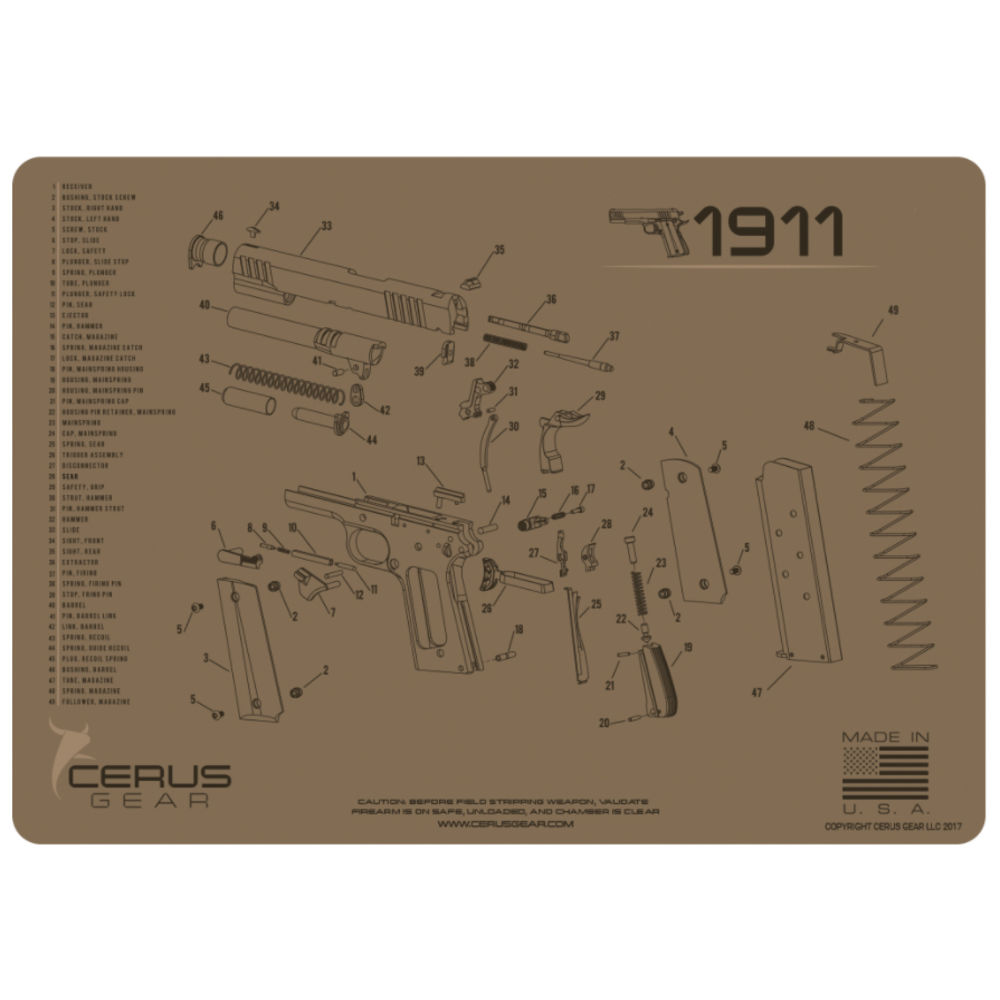 cerus gear - HM1911SCHCOY - 1911 SCHEMATIC COYOTE for sale