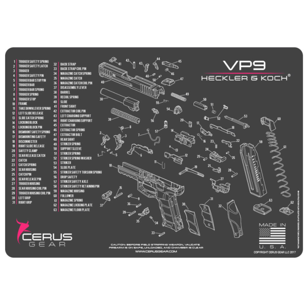 cerus gear - HMHKVP9SCHPNK - HK VP9 SCHEMATIC GRAY/PINK for sale