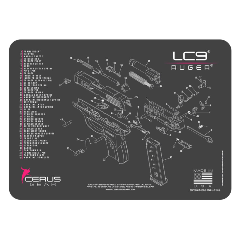 cerus gear - HMRUGLC9SCHPNK - RUGER LC9 SCHEMATIC PINK for sale