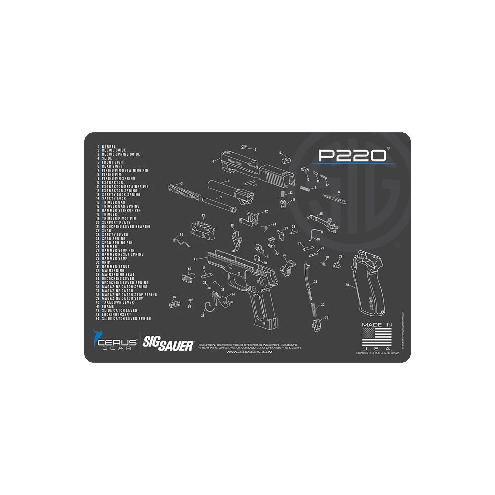 cerus gear - HMSIG220SCHGRY - SIG SAUER P220 HANDGUN MAT 17X12 GRAY for sale