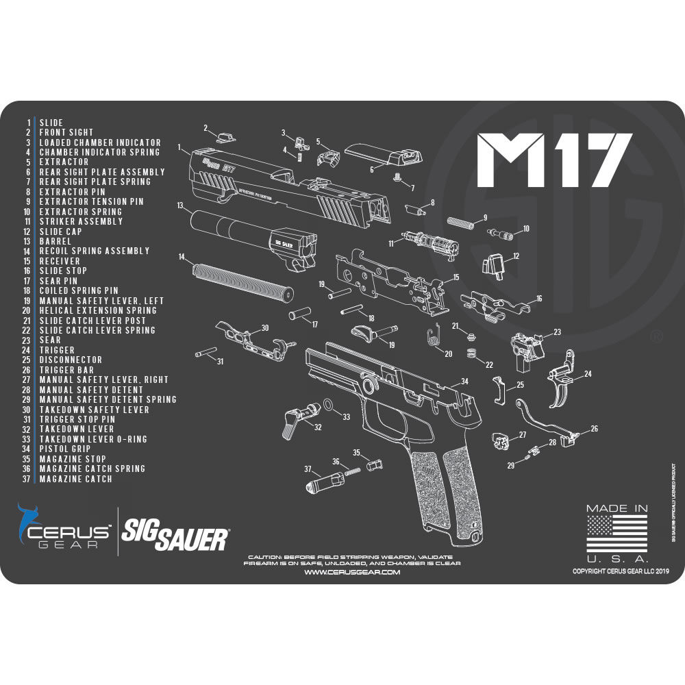 cerus gear - HMSIGM17SCHGRY - LICENSED SIG M17 320 MIL SCHEMATIC GRAY for sale
