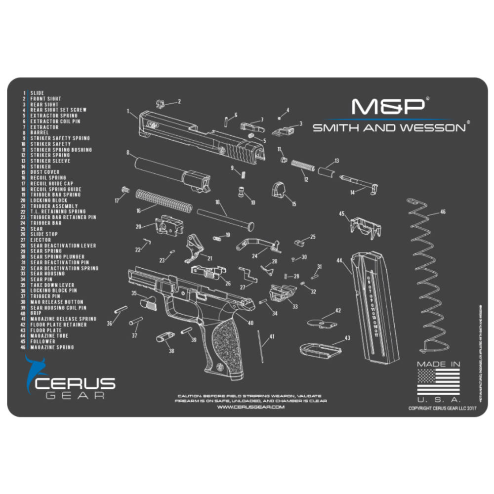 cerus gear - HMSWMPSCHGRY - S&W M&P SCHEMATIC GRAY/BLUE for sale