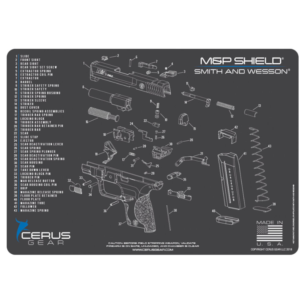 cerus gear - HMSWMPSHLDSCHGRY - M&P SHIELD SCHEMATIC GREY for sale