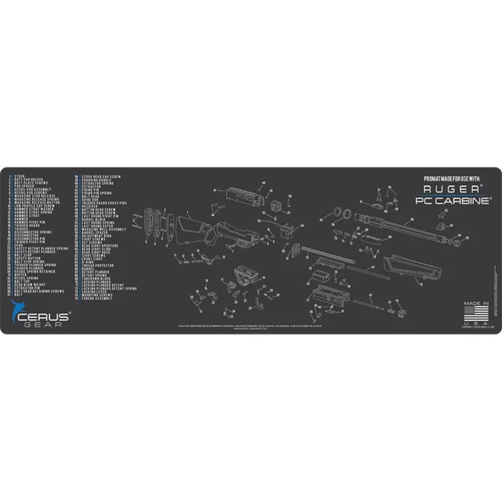 cerus gear - RMRUGPCCARBSCHGRY - RUGER PC CARBINE SCHEMATIC CHAR GRAY for sale