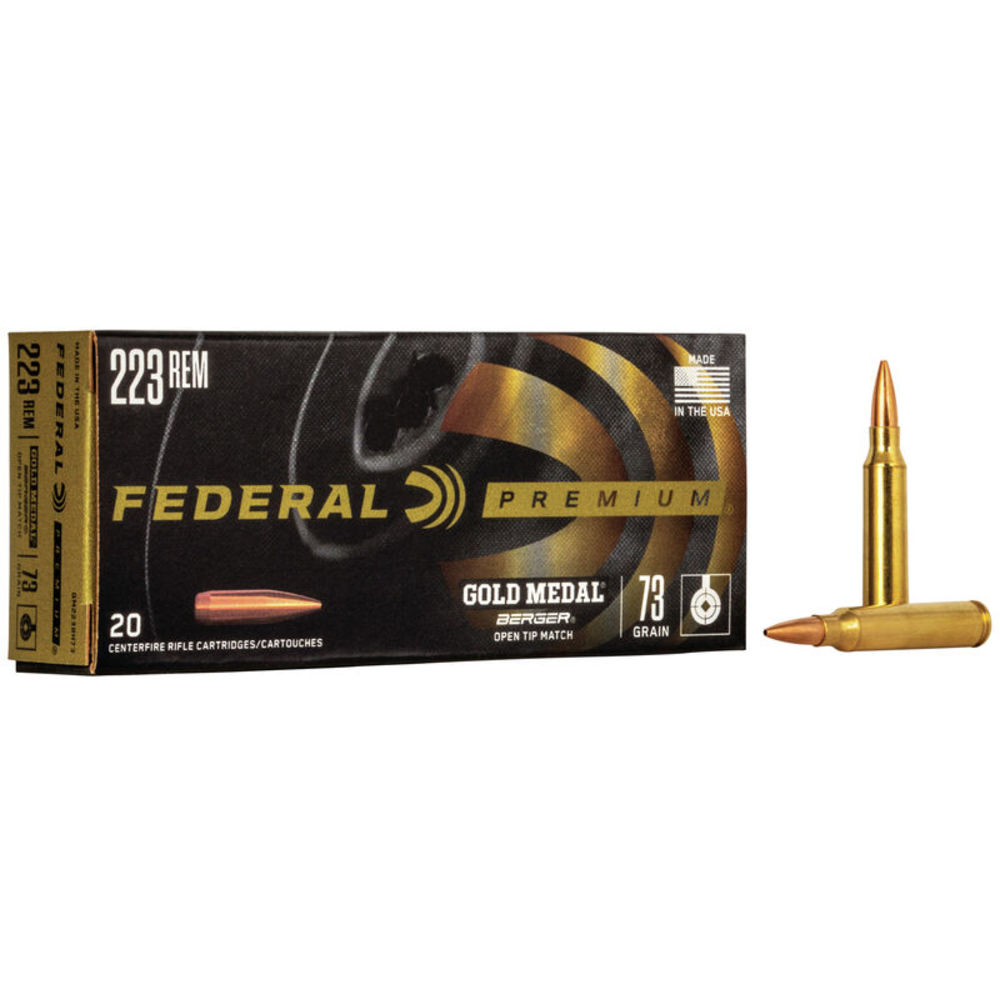 FEDERAL GOLD MEDAL 223 REM 73GR BERGER BTHP 20RD 10BX/CS - for sale