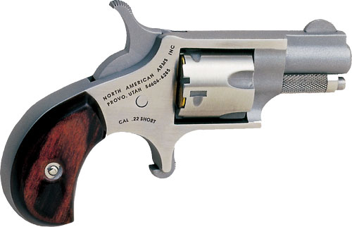 NAA MINI-REVOLVER 22 SHORT 1-1/8" STAINLESS WOOD - for sale