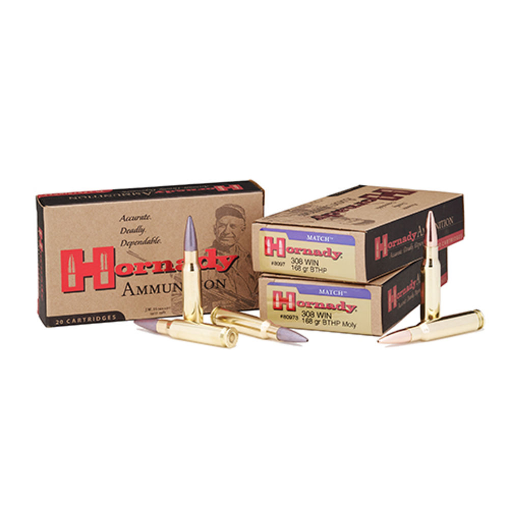 Hornady - Match - .308|7.62x51mm - AMMO MATCH 308 WIN 168GR BTHP 20/BX for sale