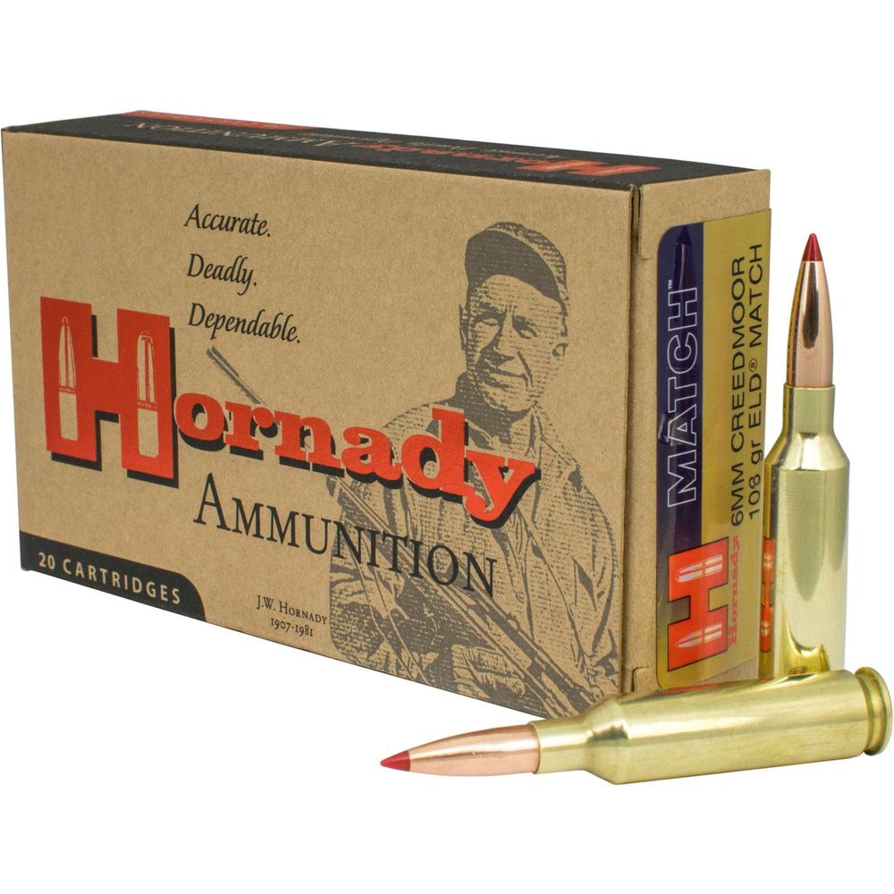 Hornady - Match - 6mm Creedmoor - AMMO 6MM CREEDMOOR 108GR ELD-M 20/BX for sale