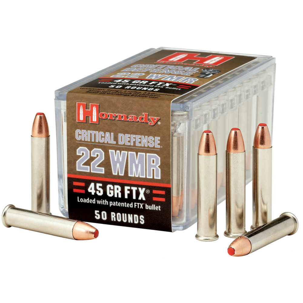 HORNADY CRITICAL DEFENSE 22WMR 45GR FTX 1000FPS 50RD 40BX/CS - for sale