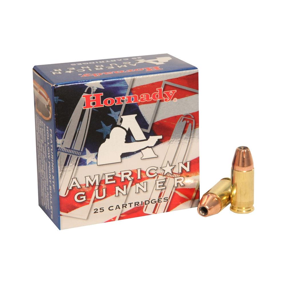 Hornady - American Gunner - 9mm Luger - AMMO 9MM LUGER 115GR XTP AG 25RD for sale