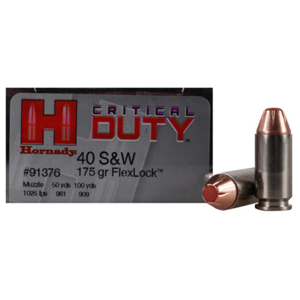 HORNADY CRITICAL DUTY 40 SW 175GR FLEXLOCK 20RD 10BX/CS - for sale