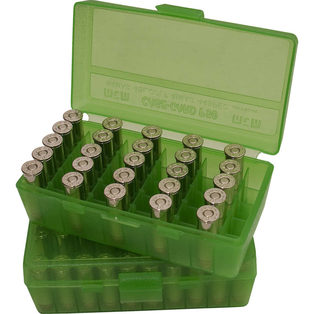 mtm case-gard - P503816 - AMMO BOX 50RD FLIP TOP 38-357 CLR GRN for sale