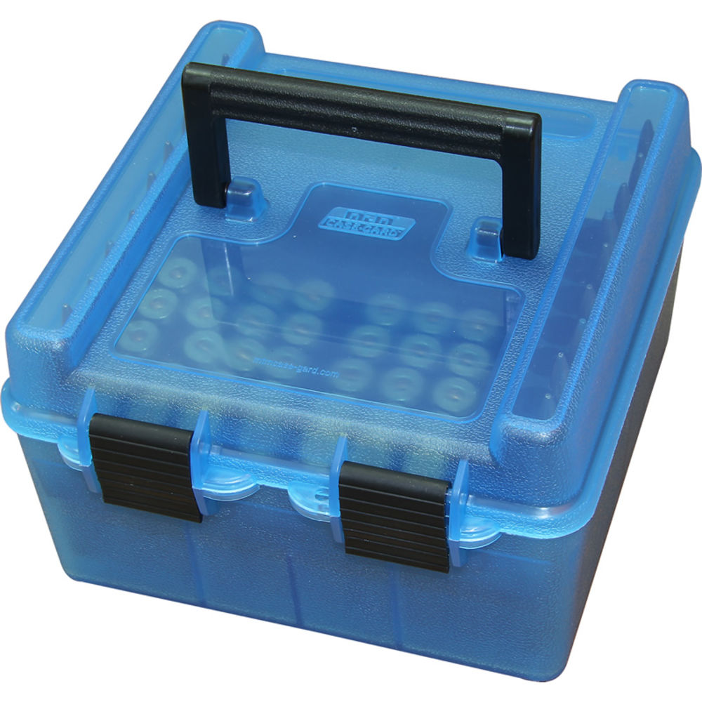 mtm case-gard - R10024 - DLX AMMO BOX 100RD 22-250-458WIN CLRBL for sale