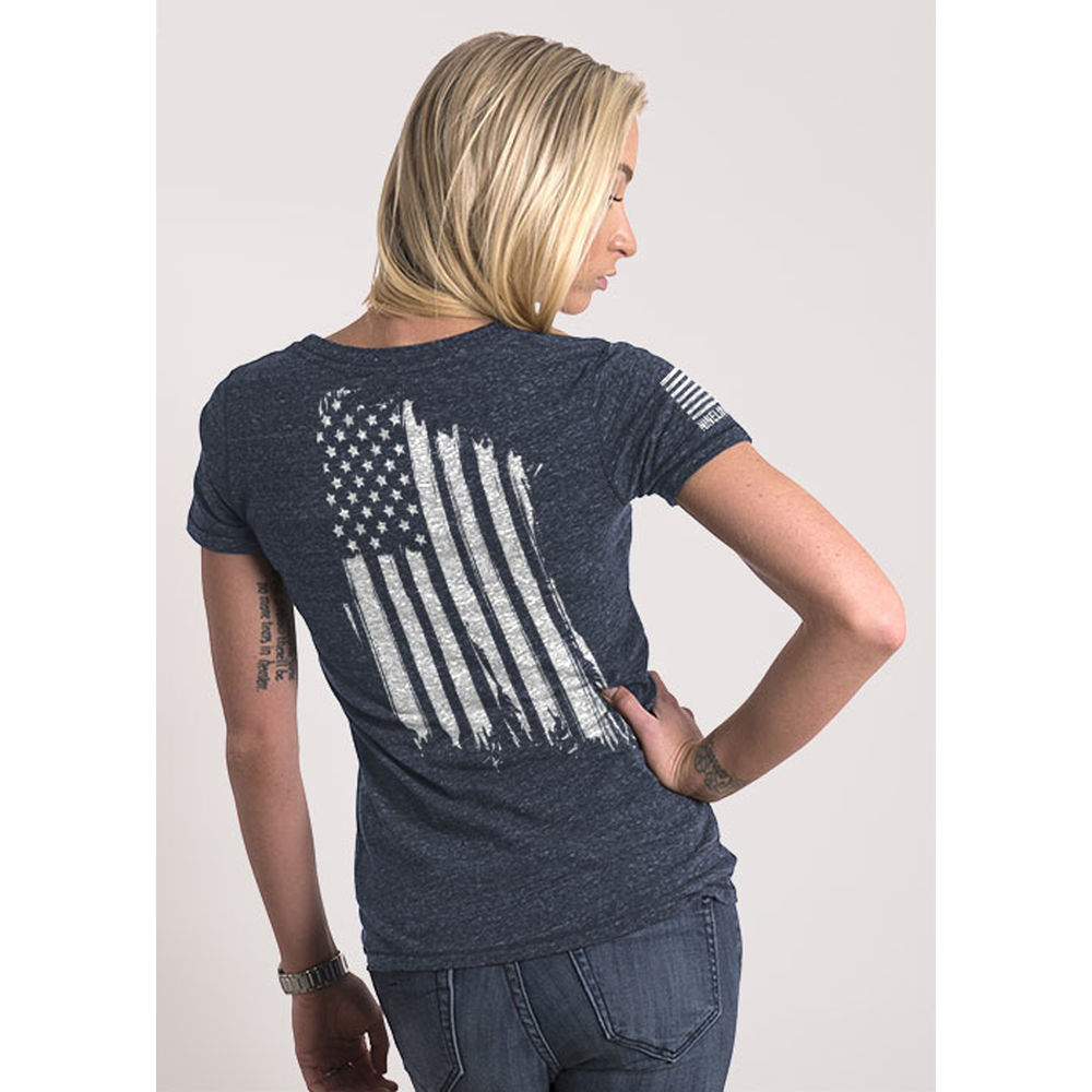 nine line apparel - AMERICAWRTSNAVY2XL - WMNS AMERICA RELAXED FIT TSHIRT NAVY 2XL for sale