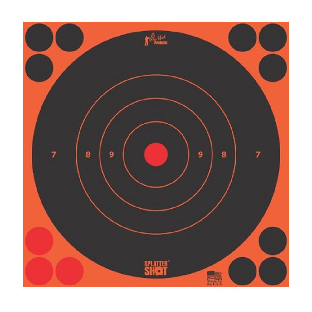 pro-shot - 12BORNGE12PK - 12IN ORANGE BULLS EYE TARGET 12 PK BAG for sale