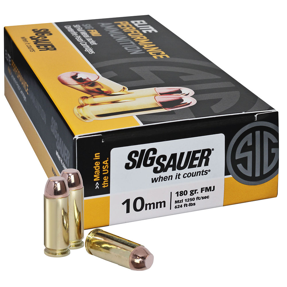 sigarms - Elite Ball - 10mm Auto - AMMO ELITE 10MM FMJFP 180GR 50/BX for sale